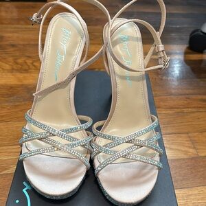 Betsey Johnson - Champagne Platform Heeled Sandals size 8